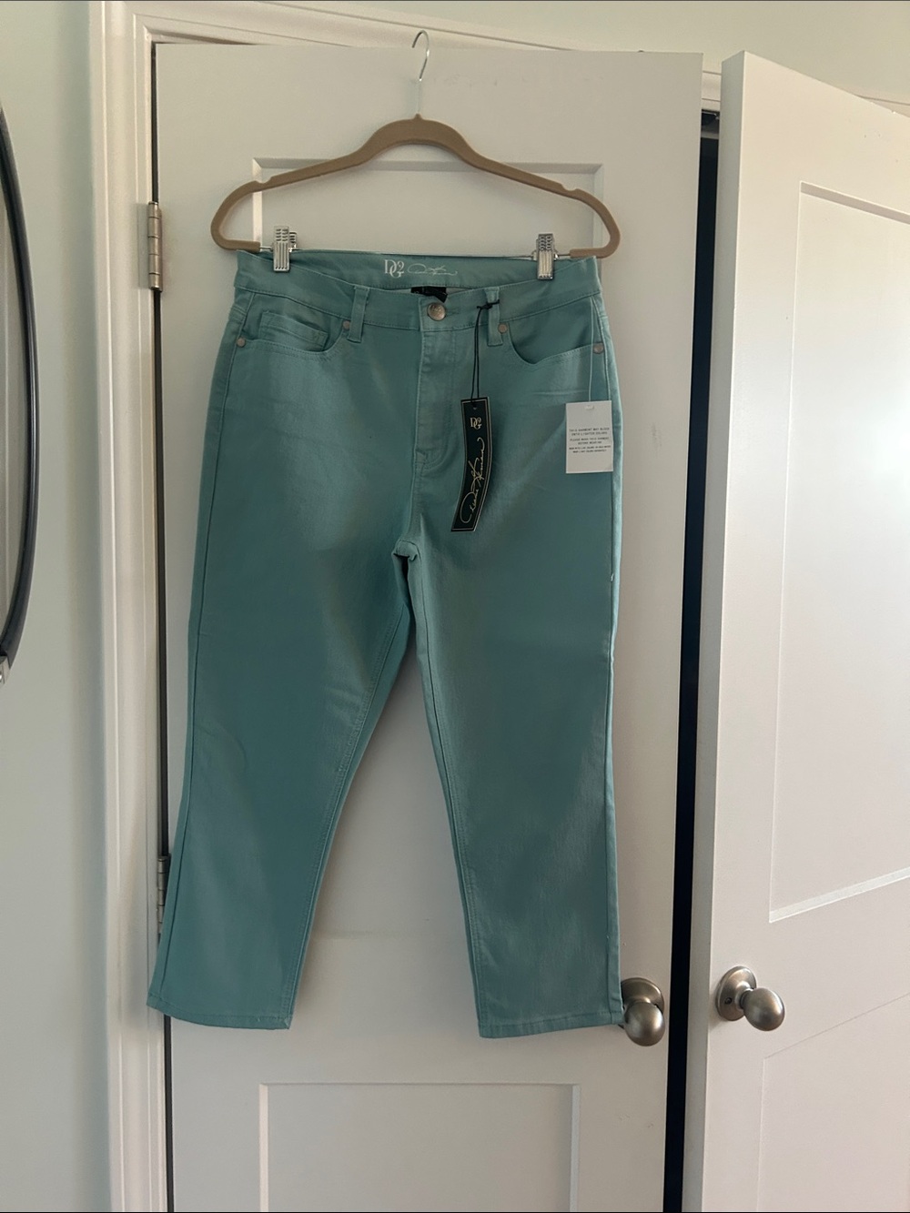 DG2 by Diane Gilman Aqua Straight-Leg Jeans